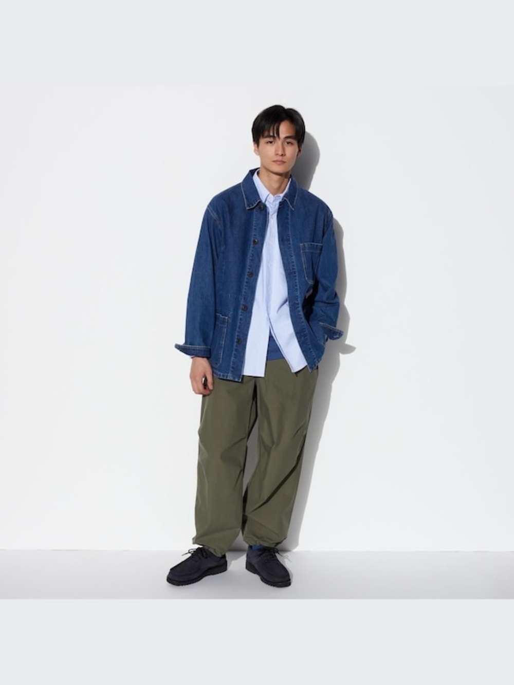 Uniqlo Cotton Denim Utility Chore Jacket Relaxed Fit Unisex Medium
